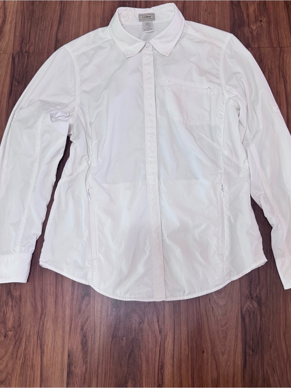 Vintage 90s L.L.Bean Classic White Button-Up Shacket Windbreaker